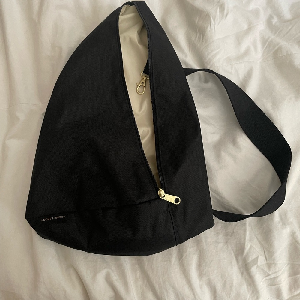 Logan and Lenora (Canvelle) Black Sling Bag